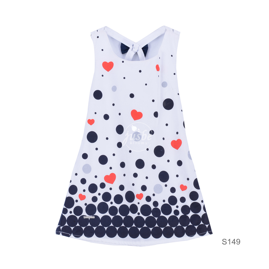 S149 Dots printing Dress White