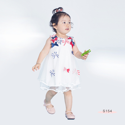 S154 Knots on Chiffon Dress White