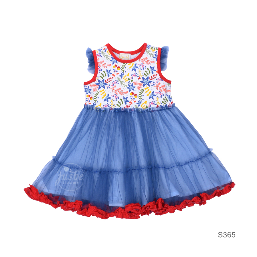 S365 Floral Pinting Dress Blue