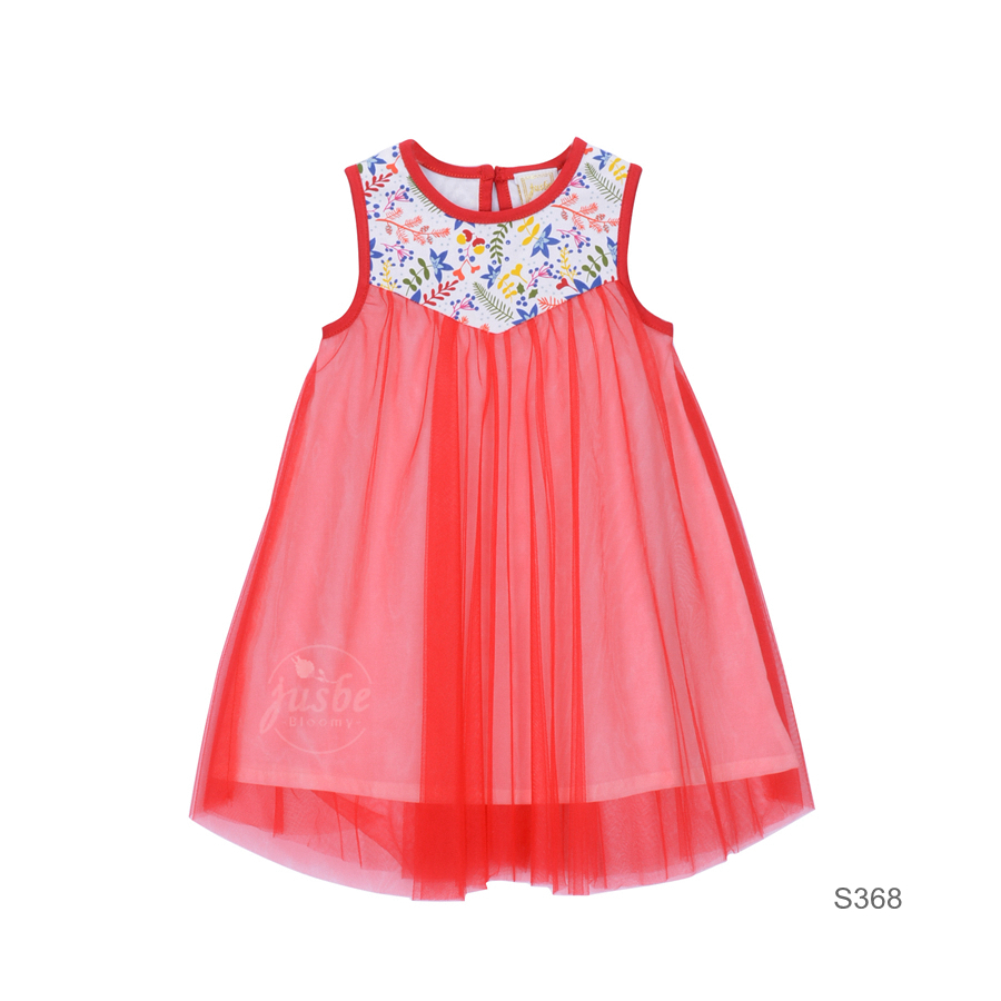 S368 Floral Pinting Dress Red