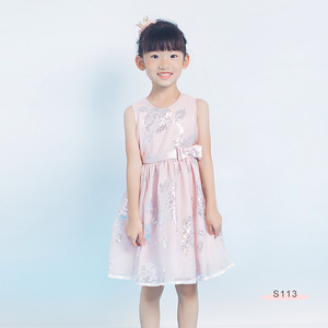 S113 Sequin Rose EMB Dress